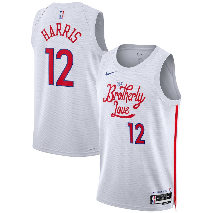 Men Philadelphia 76ers #12 Tobias Harris Nike White City Edition 2022-23 Swingman NBA Jersey->youth nba jersey->Youth Jersey